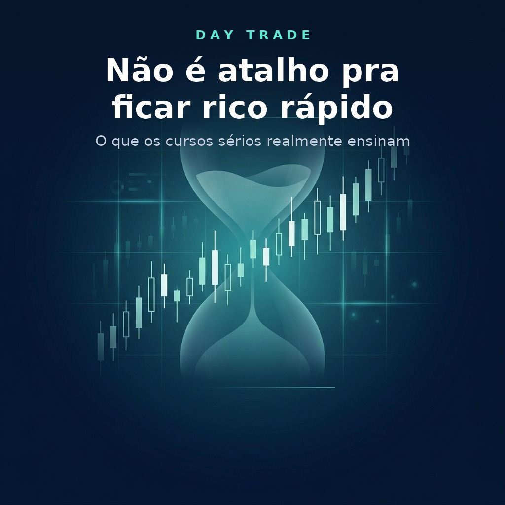 Day trade não é atalho pra ficar rico rápido - o que os cursos sérios realmente ensinam